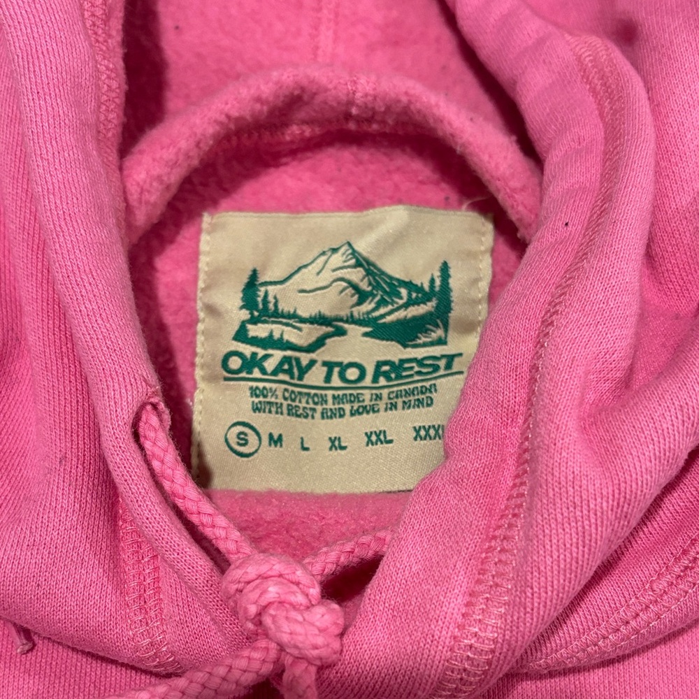 Okay to Rest Pink Hoodie Small - Picture 2 of 4